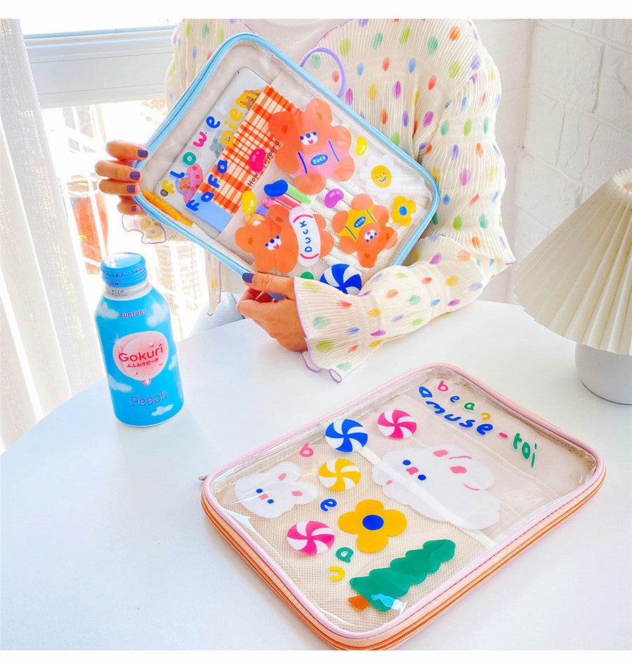 1PC Kawaii Cherry Heart Bear iPad Case