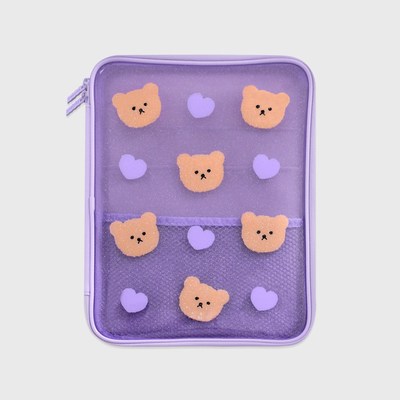 1PC Kawaii Cherry Heart Bear iPad Case