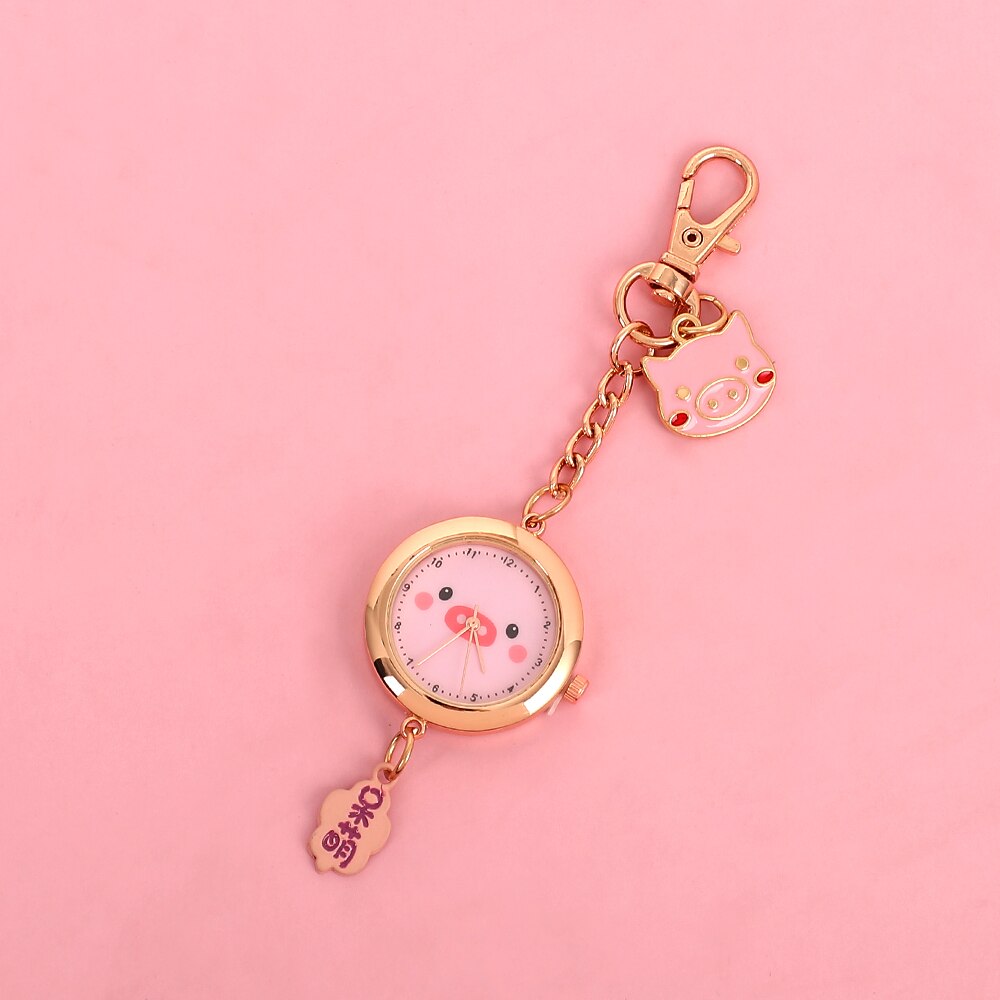 1PC Kawaii Sakura Pocket Watch Keychain Pendant