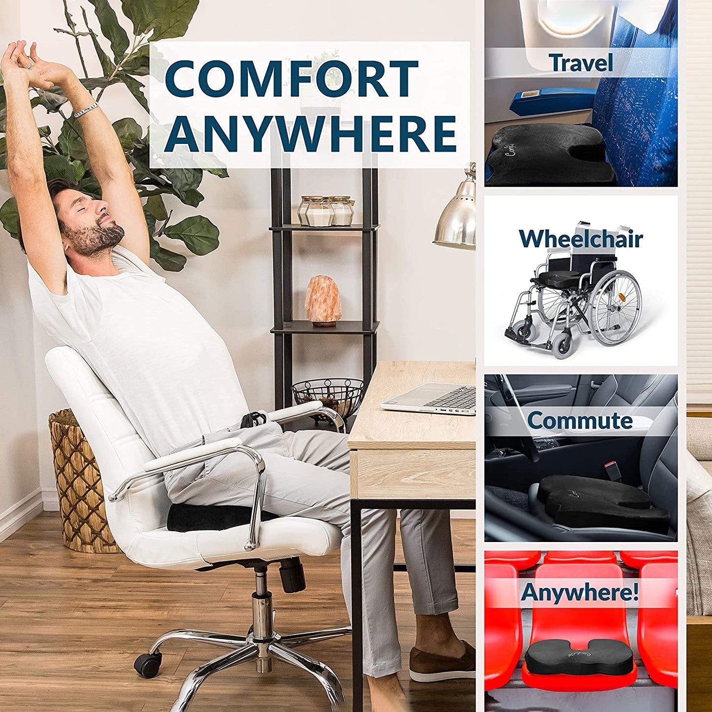 1PC Memory Foam/Gel Seat Cushion