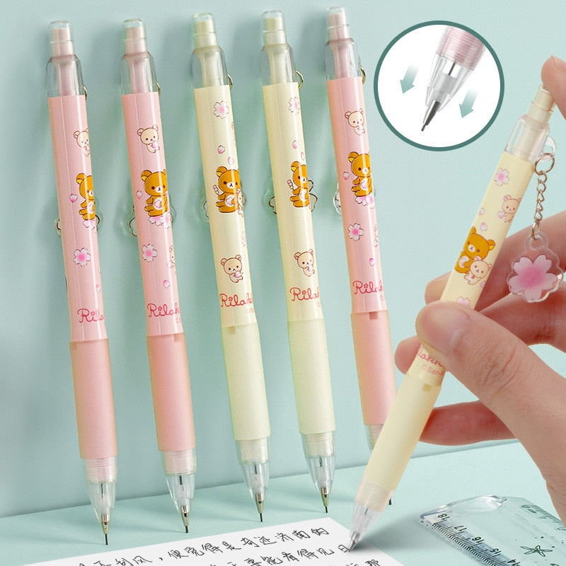 4PC Kawaii Rilakkuma Sakura Pendant Mechanical Pencil