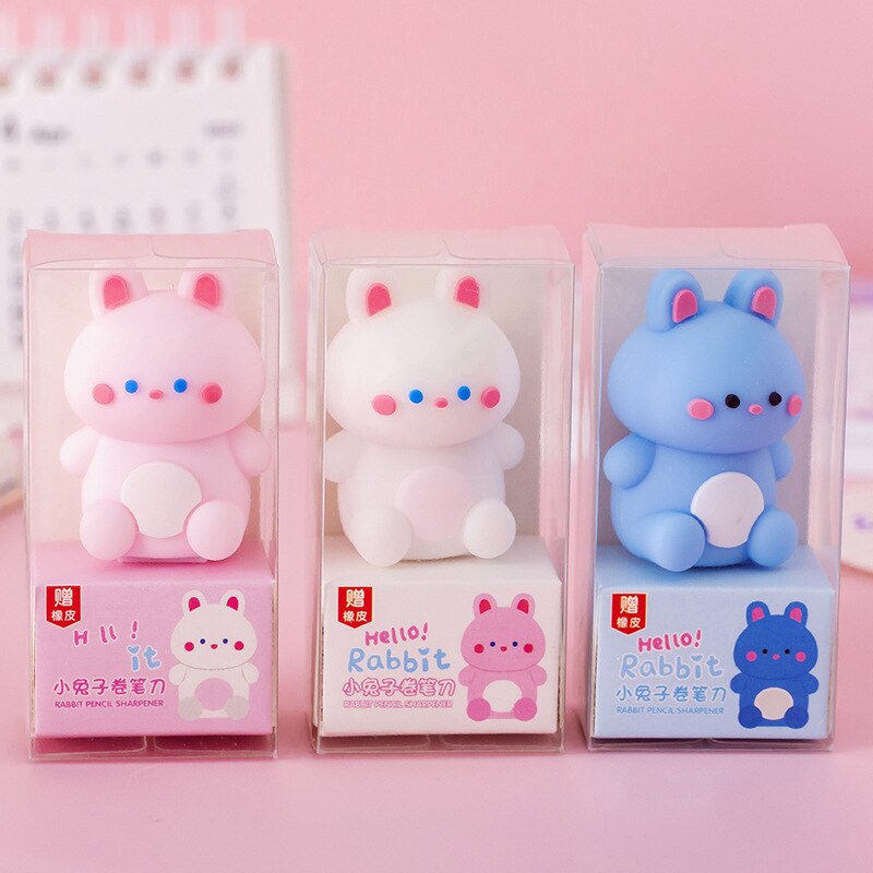 1PC Kawaii Soft Rubber Animals Pencil Sharpener