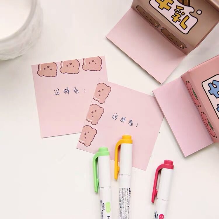 1PC Kawaii Milk Bear Memo Pad