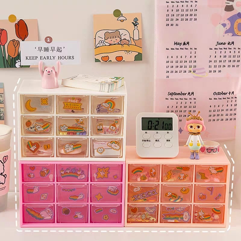 1PC Multifunctional 9 Drawer Desk Organizer