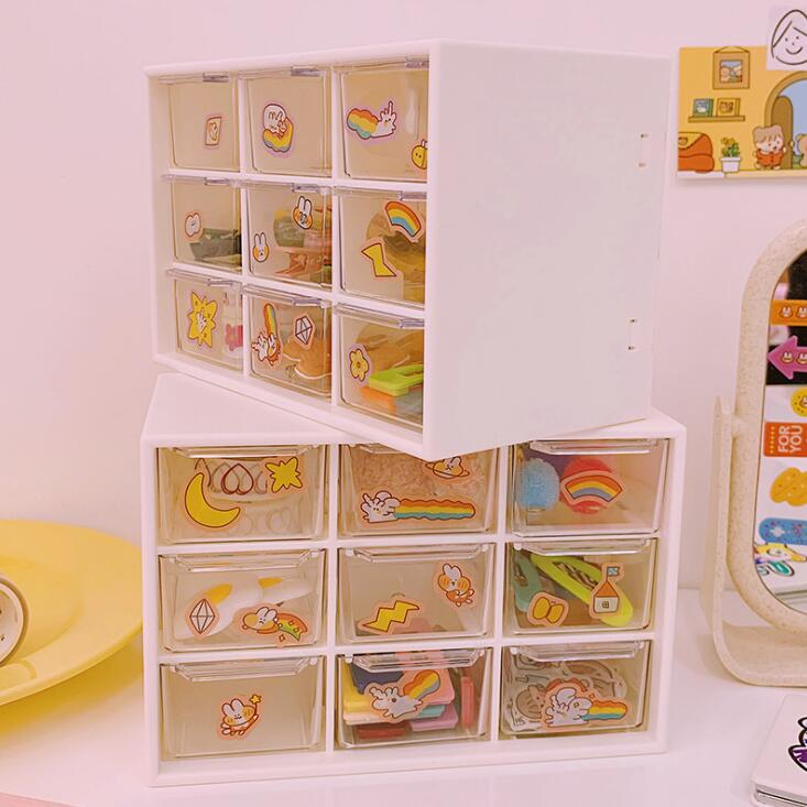 1PC Multifunctional 9 Drawer Desk Organizer