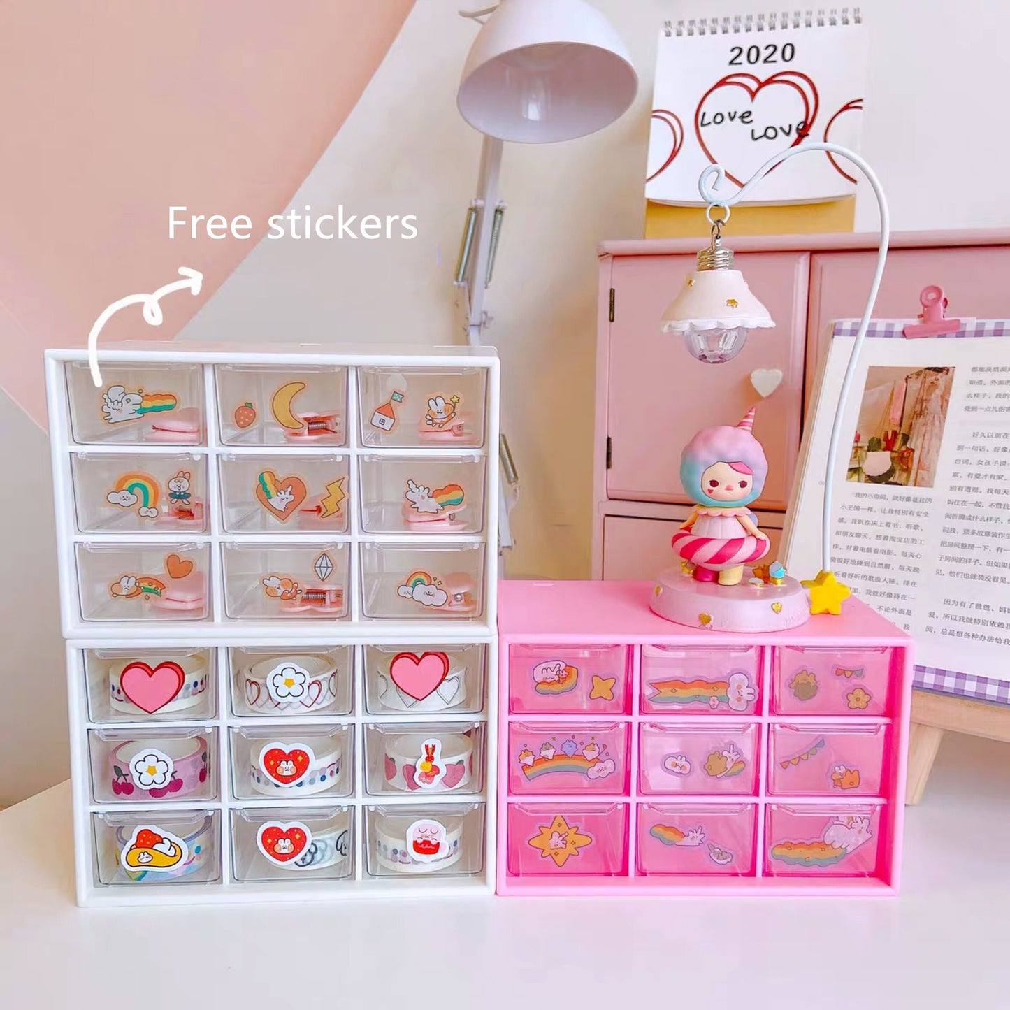 1PC Multifunctional 9 Drawer Desk Organizer