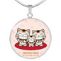Maneki Neko Circle Necklace