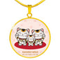 Maneki Neko Circle Necklace