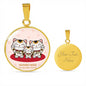 Maneki Neko Circle Necklace