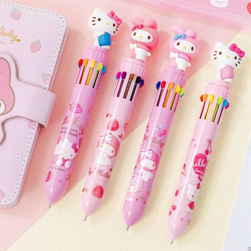 1PC Hello Kitty & My Melody 10 Colors Ballpoint Pen-my kawaii office