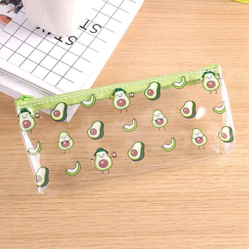 1PC Avocado Series Transparent Pencil Bag