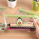 1PC Avocado Series Transparent Pencil Bag