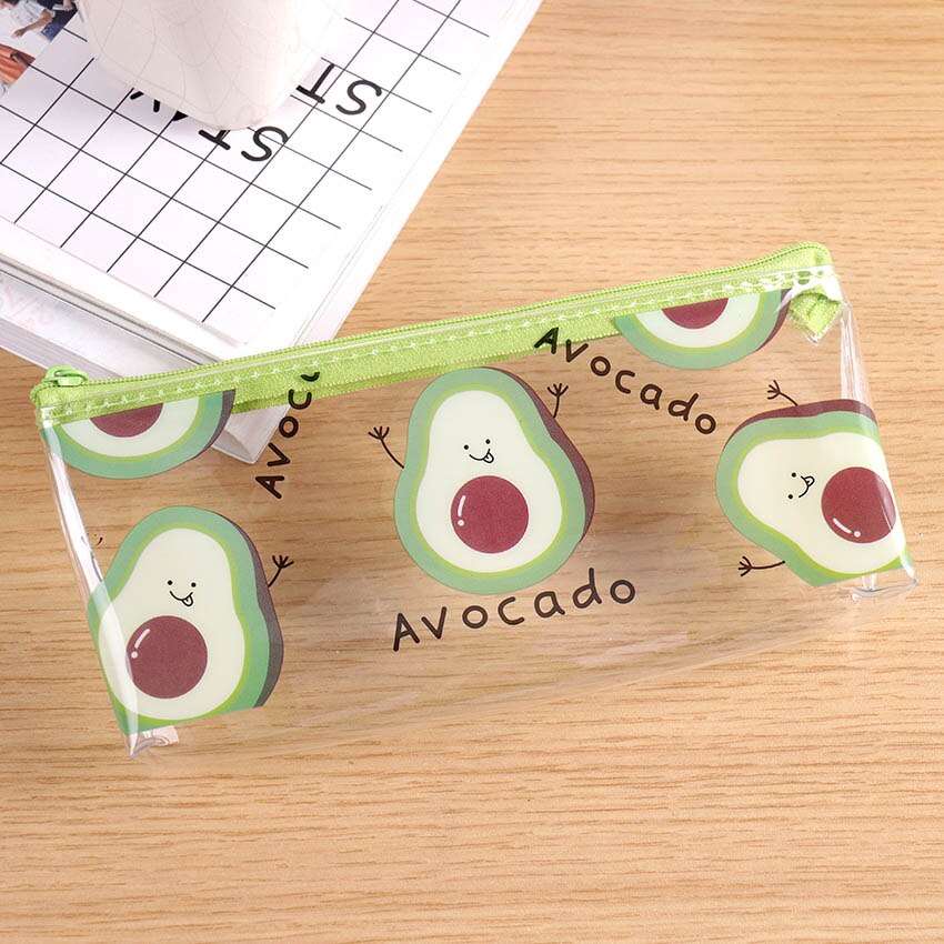 2021 Cute PVC Hello Avocado Pencil Case Clear Pencil Bag School