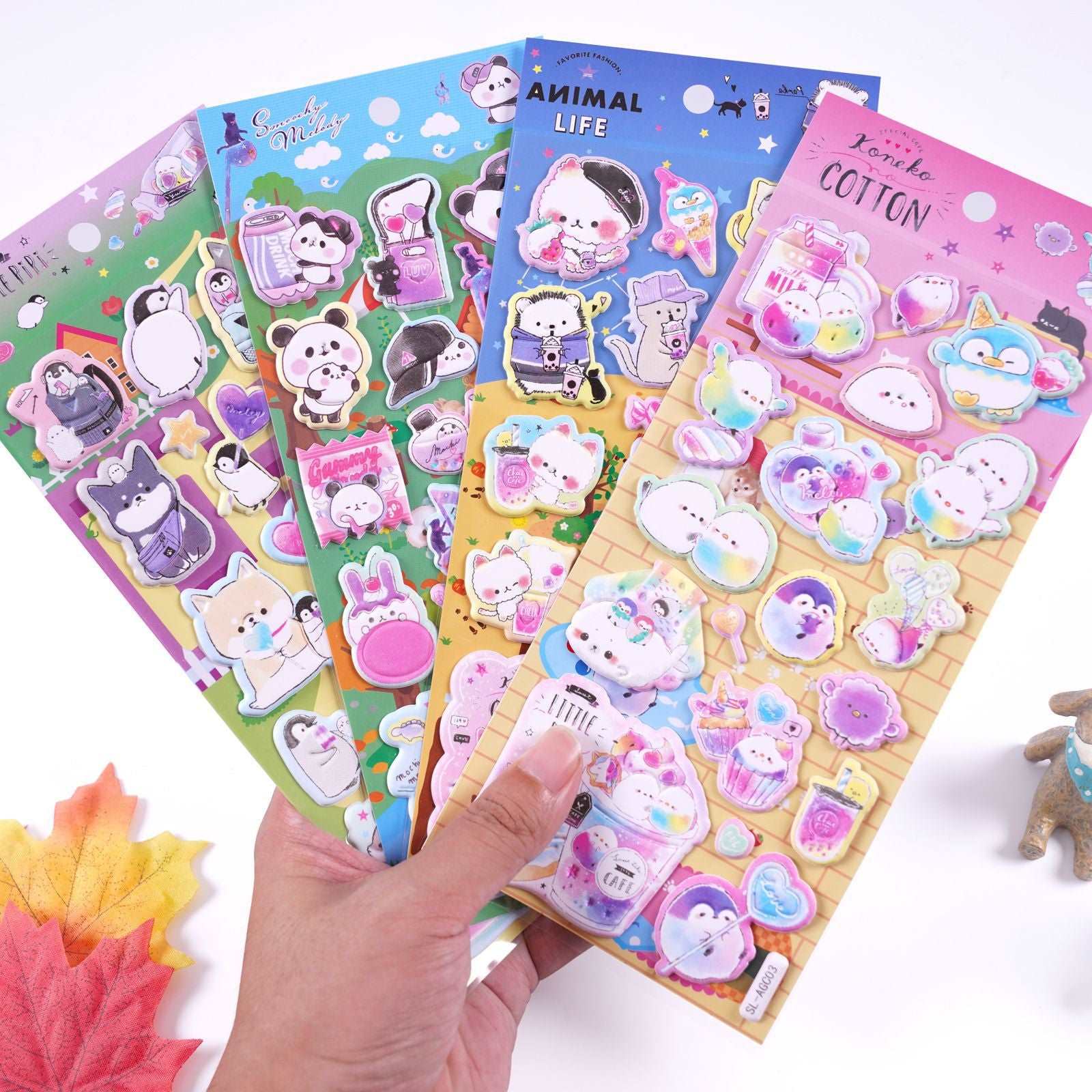 1PC Kawaii Animal Life Decorative Stickers