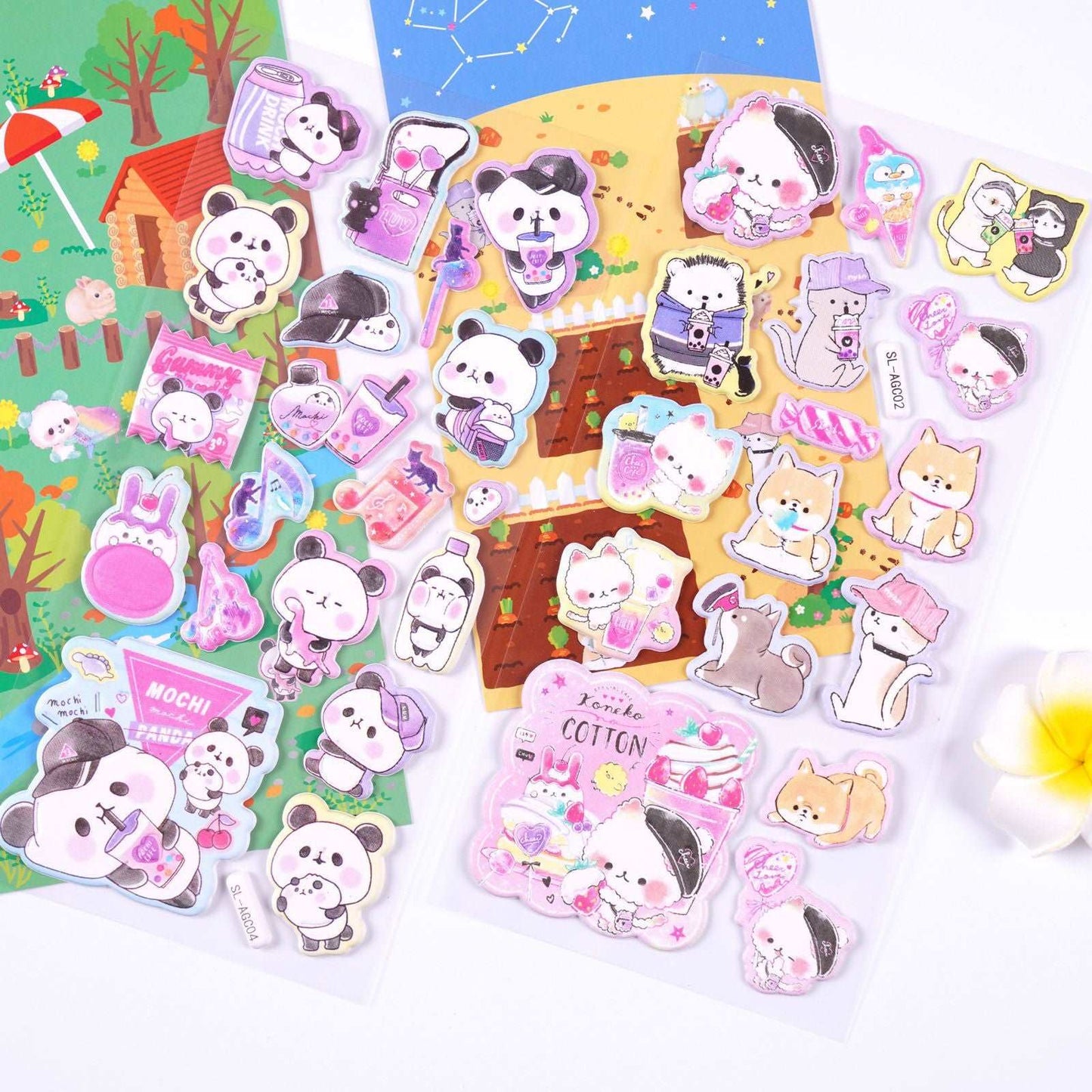 1PC Kawaii Animal Life Decorative Stickers