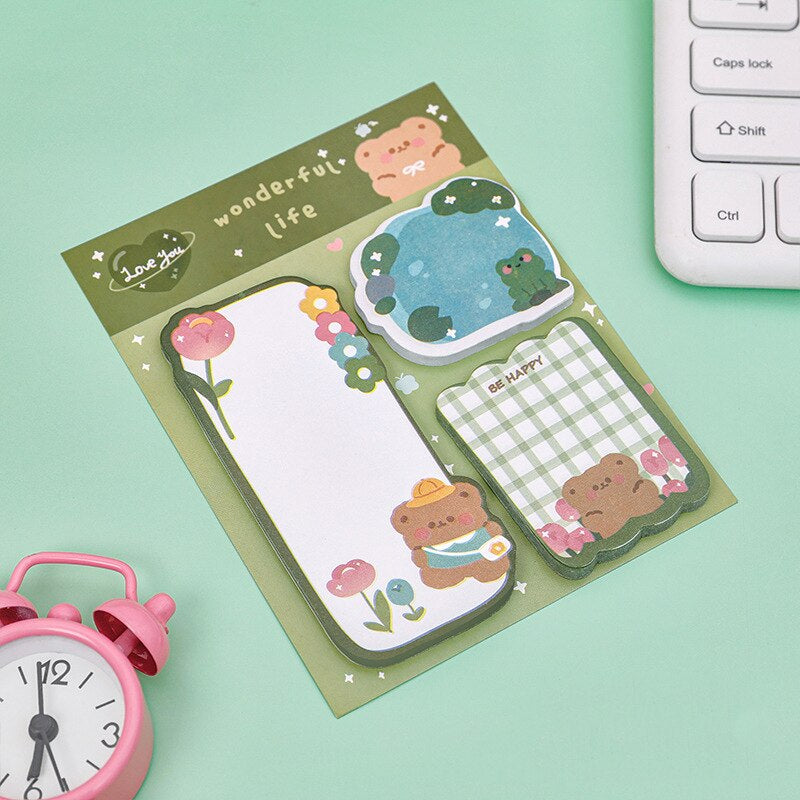 1PC Kawaii Wonderful Life Animals Memo Pad Sticky Notes