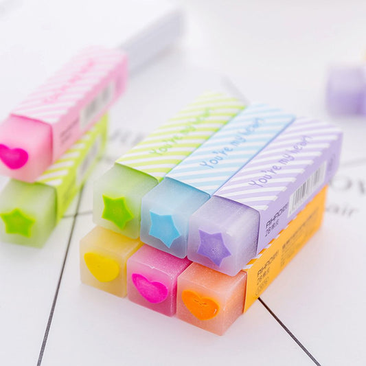 1PC Cute Candy Color Soft Eraser