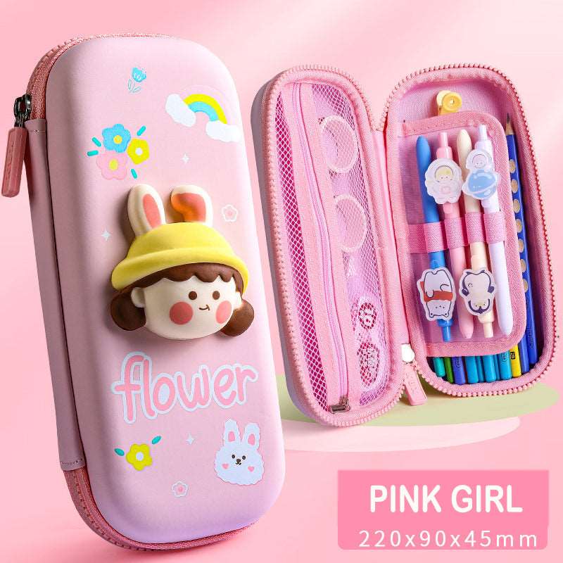 Sanrio Hello Kitty Pink school Pencil Box holder bunny flower