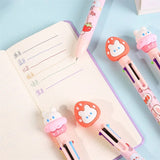 2PC Kawaii Strawberry Rabbit 6 Colors Ballpoint Pen-my kawaii office