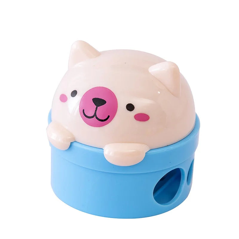 1PC Cat and Bear Double Holes Pencil Sharpener