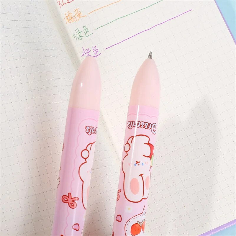 2PC Kawaii Strawberry Rabbit 6 Colors Ballpoint Pen-my kawaii office