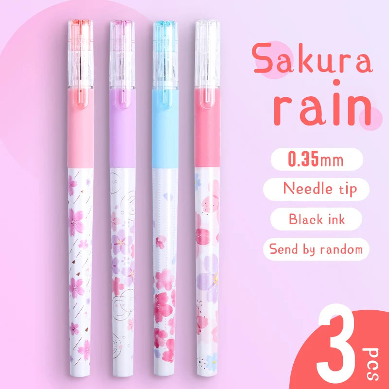 3,5PC Sakura Rain Rollerball Gel Pen-my kawaii office