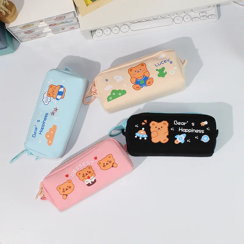 1PC Kawaii Happiness Bear Pencil Bag