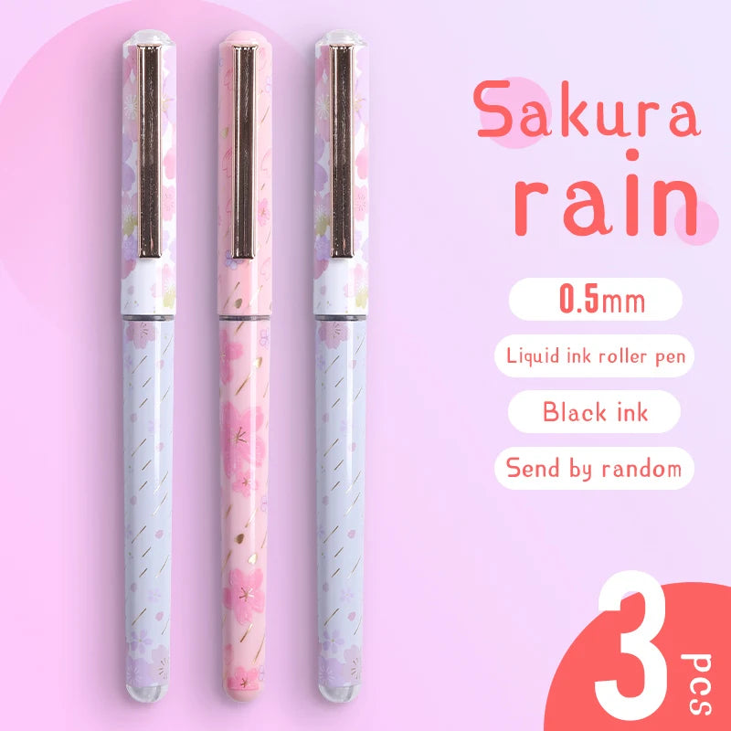 3,5PC Sakura Rain Rollerball Gel Pen-my kawaii office