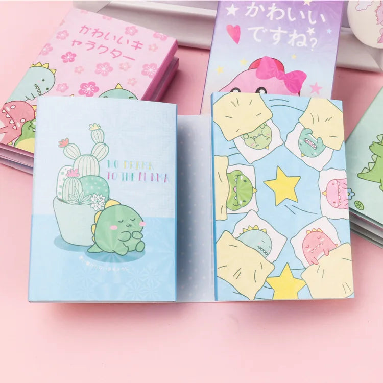 1PC Kawaii Happy Dinosaur 6 Folding Memo Pad Sticky Notes