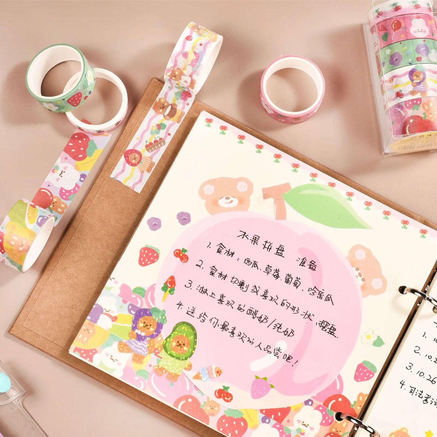 5PC Cute Bear Party Washi Tape Collection