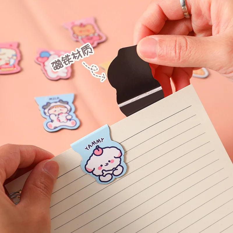 12PC Set Kawaii Bear Rabbit Magnet Bookmarks