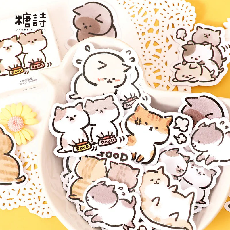 45PC Cute Cat Stationery Stickers