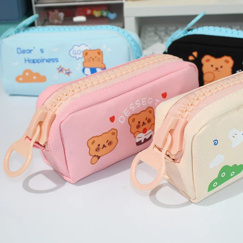 1PC Kawaii Happiness Bear Pencil Bag