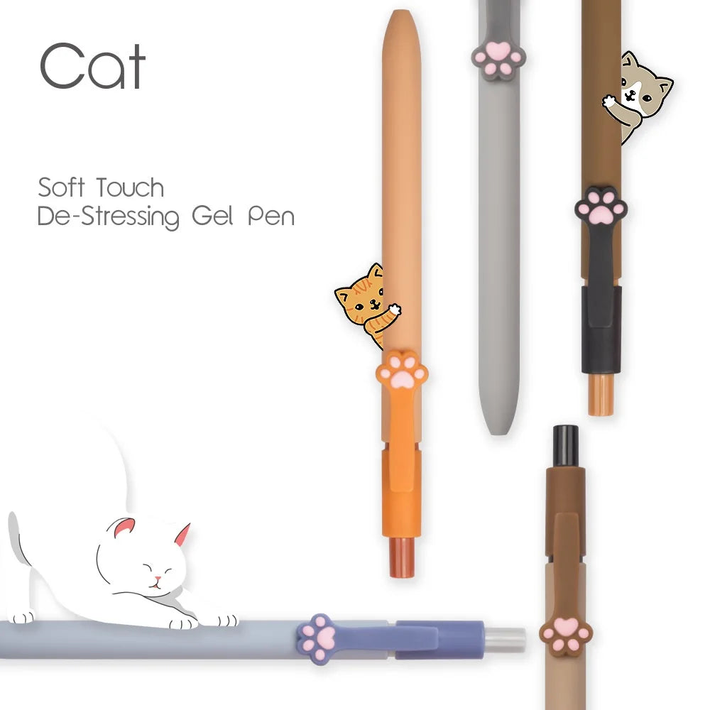 5PC Kawaii Squeeze Cat Paw Mechanical Gel Ink Pen-my kawaii office