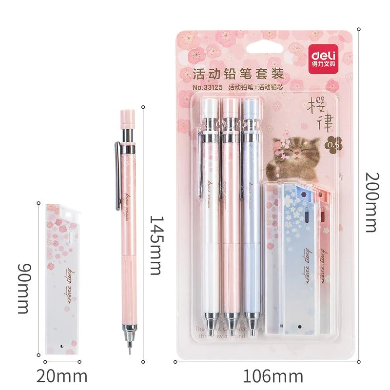 6PC Lovely Sakura Mechanical Pencil Set
