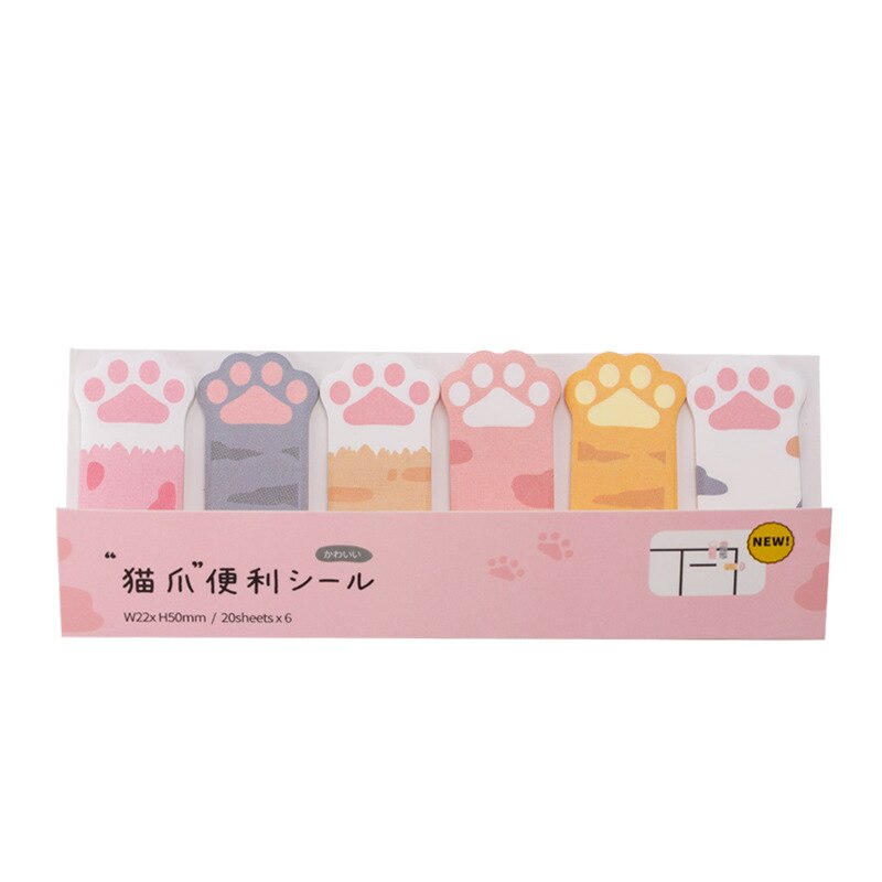 1PC Kawaii Pink Cat Paw Memo Pad Sticky Notes