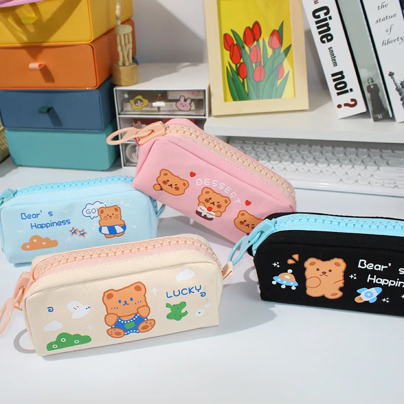 1PC Kawaii Happiness Bear Pencil Bag