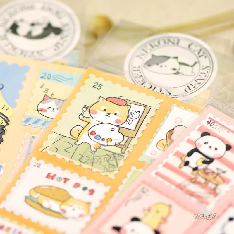 1 Sheet Kawaii Panda Cat Decorative Stationery Stickers