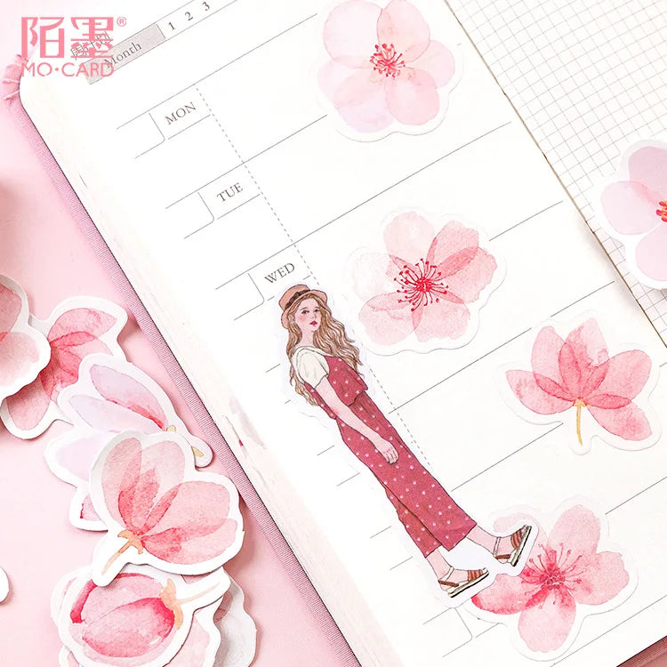 45PC Japanese Cherry Blossoms Planner Stickers