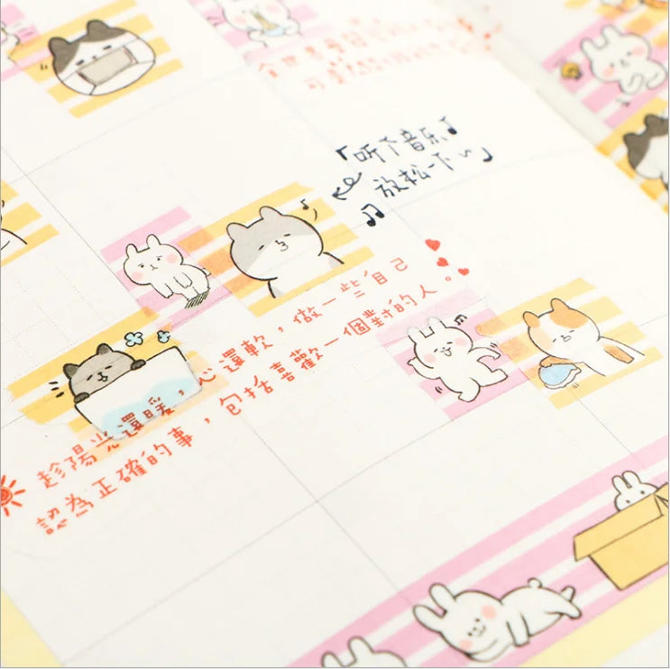 1PC Cute Round Animals Washi Tape Collection