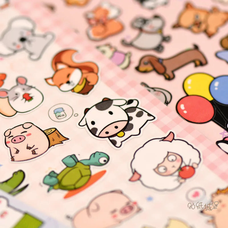 1PC Kawaii Variety Animals Stationery Stickers