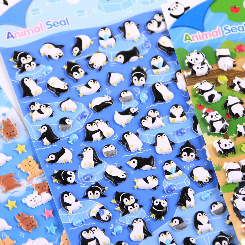 1PC Kawaii Animals Variety 3D Stationery Stickers