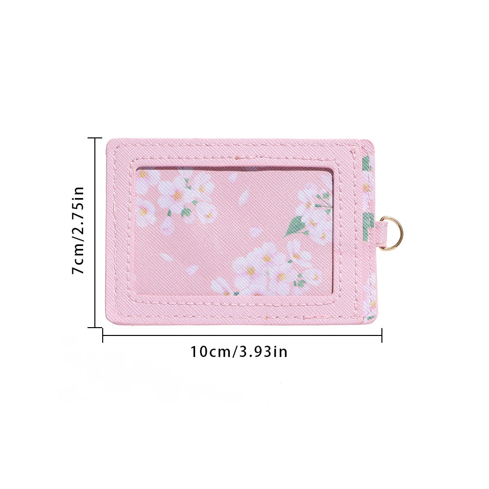 1PC Kawaii Cherry Blossom Lanyard Card Holder