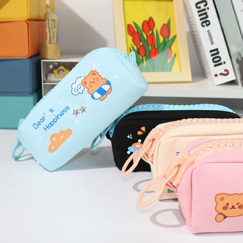 1PC Kawaii Happiness Bear Pencil Bag