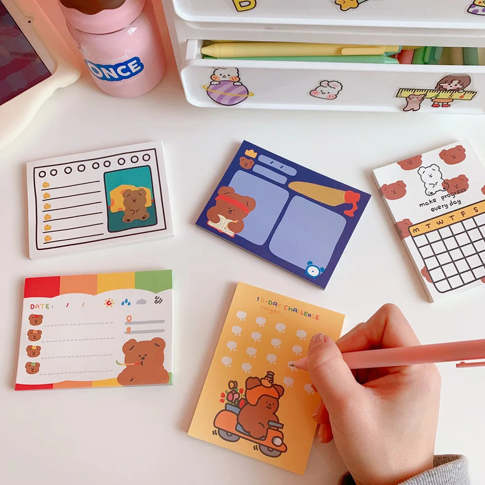 1PC Kawaii Bear Daily To Do Memo Pads