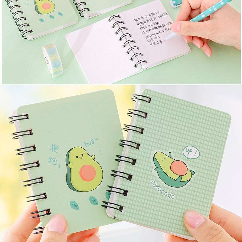 1PC Adorable Avocado Mini Spiral Notebook