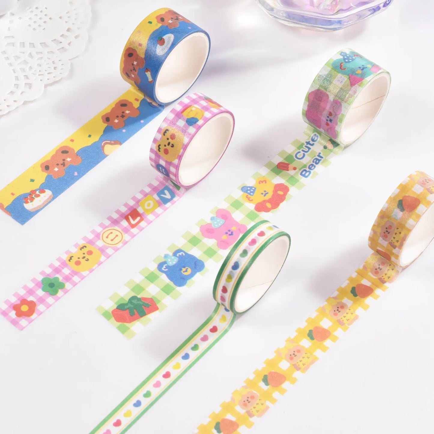 5PC Cute Bear Party Washi Tape Collection