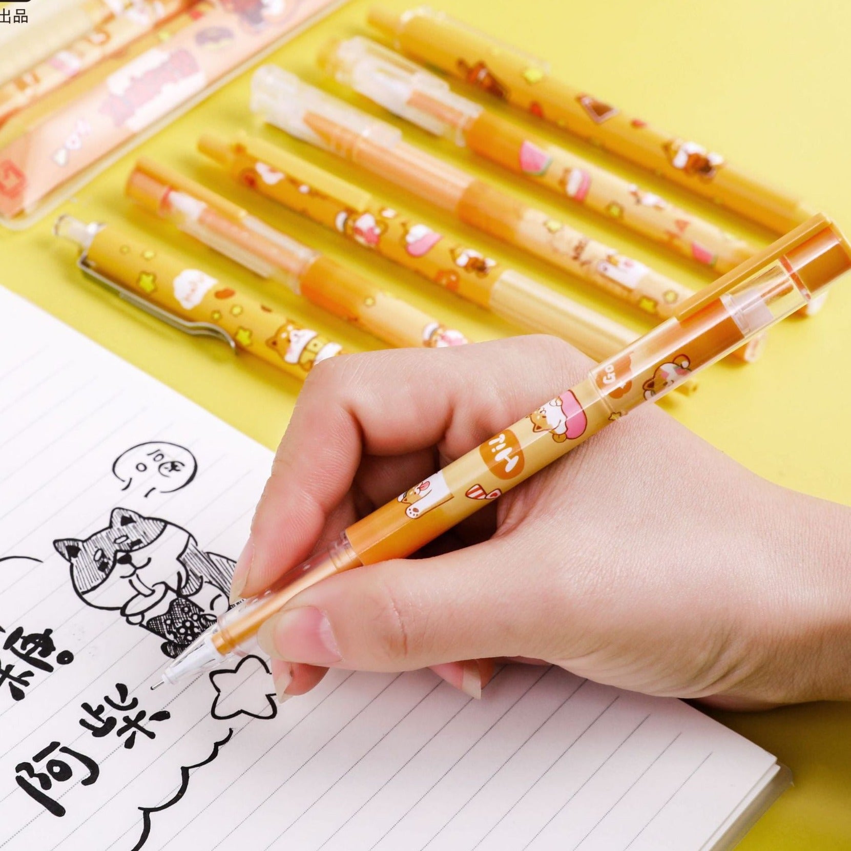 3PC Cute Shiba Inu Gel Ink Pen-my kawaii office