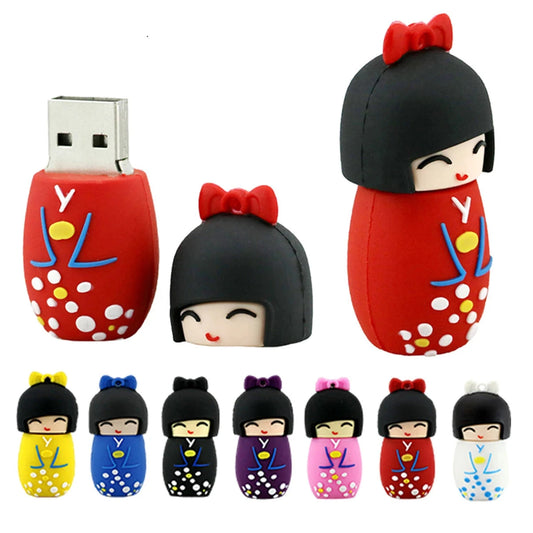 1PC Kawaii Japanese Dolls Kimono Girl USB Memory Stick