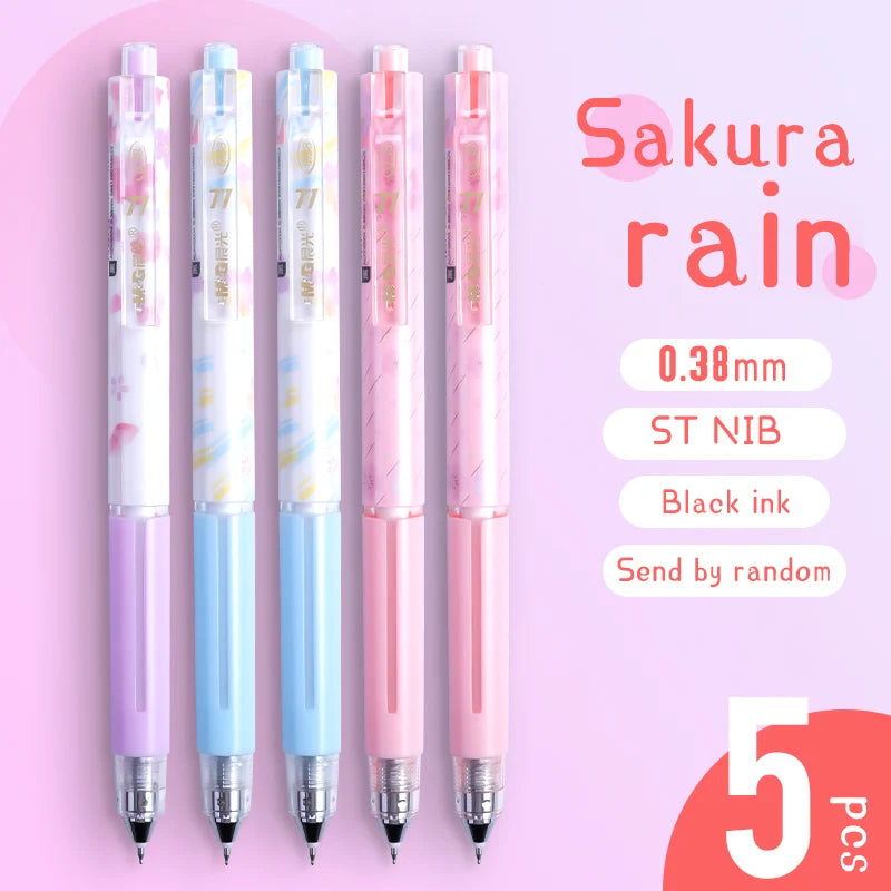 3,5PC Sakura Rain Rollerball Gel Pen-my kawaii office